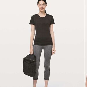 Lululemon Pace Rival Crop *22" Heathered Black / Black
